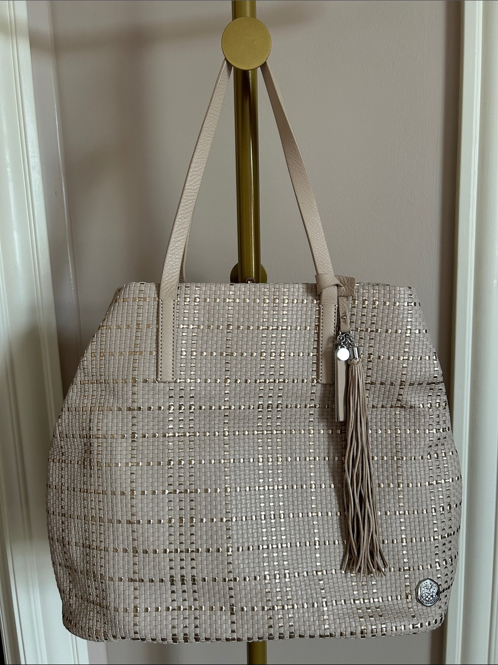 Vince Camuto leather weave Collection Tote Bag